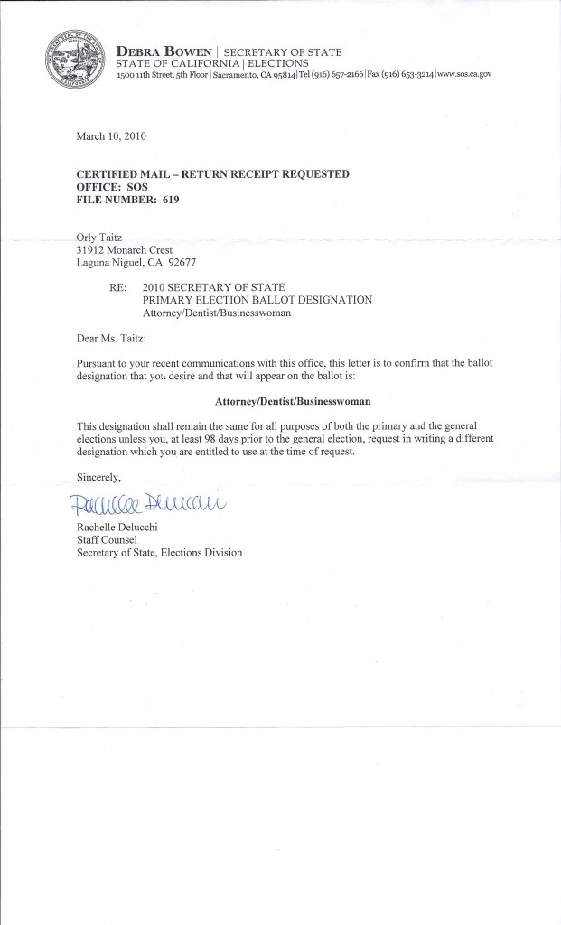 Ballot designation Ballot designation