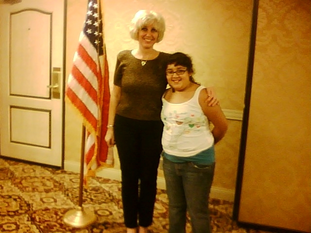 With a young supporter Alina Maldonado