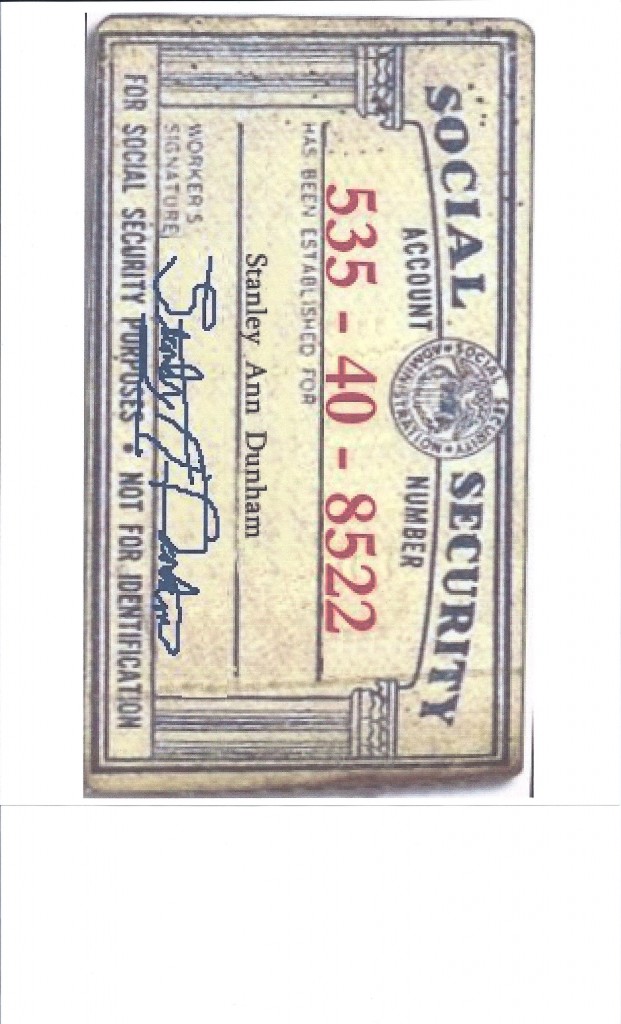 Stanley Ann Dunham signature