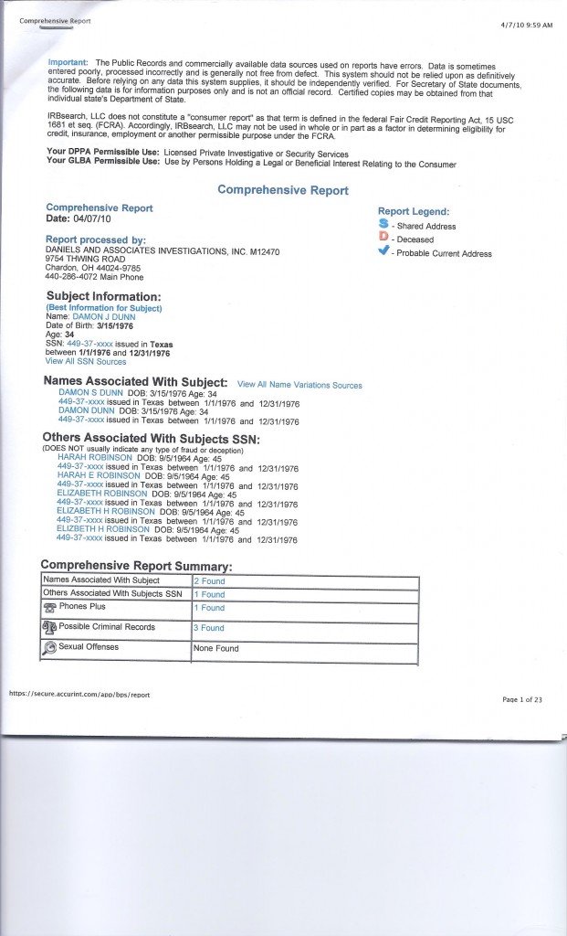 Damon Dunn public records