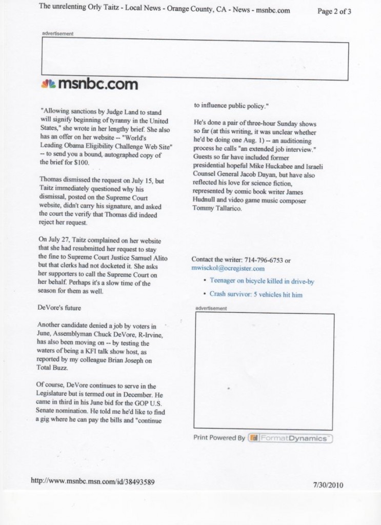 MSNBC 07.30.10. unrelenting Taitz 002