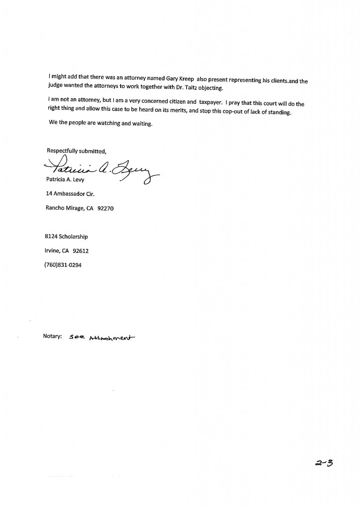 Patricia Levy's Affidavit 8-9-2010_0002