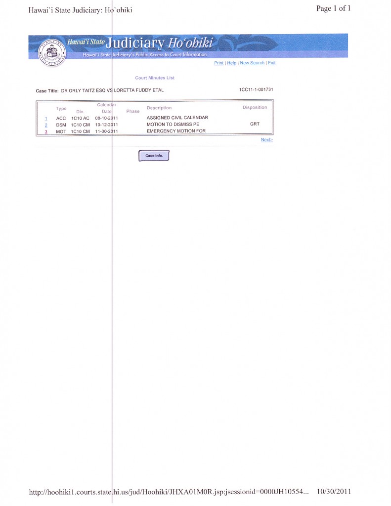 Taitz v Fuddy 11.30.2011