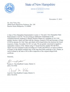 Representative Vita State of NH Election Complaint