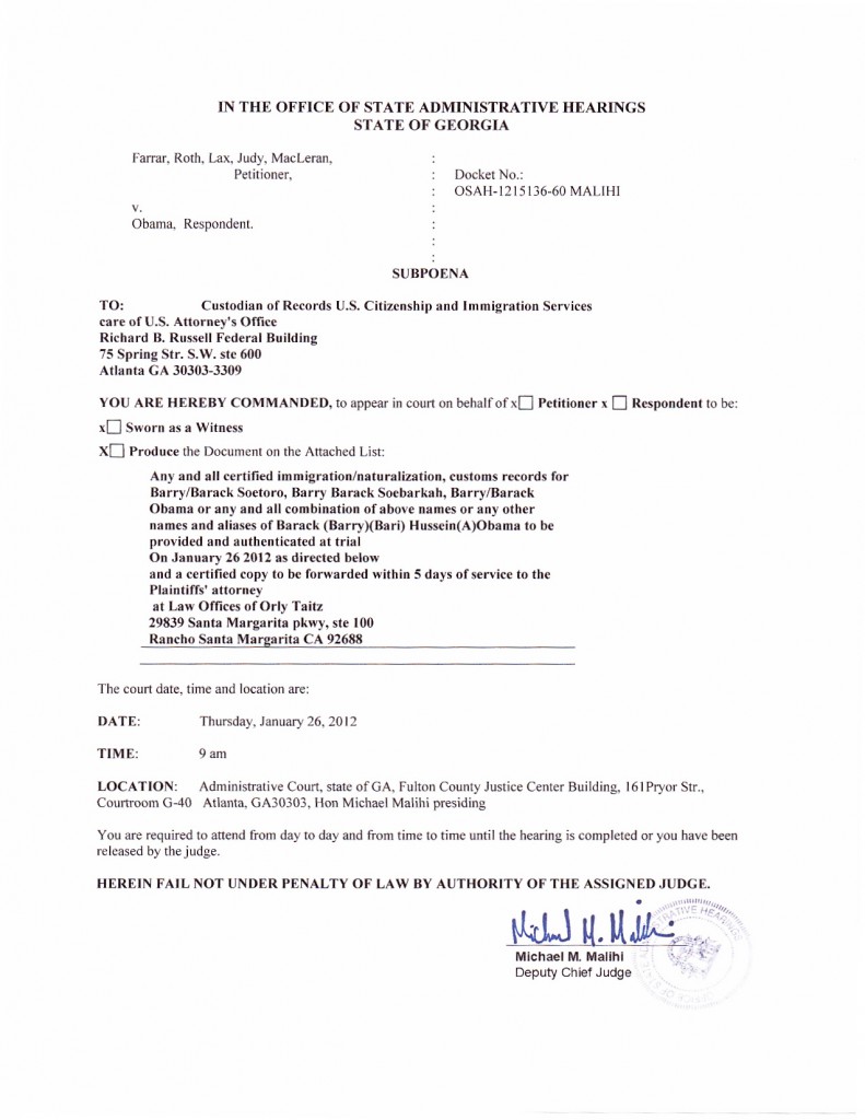 subpoenas Farrar v Obama_0002