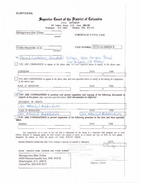 Occidental subpoena from DC_0001